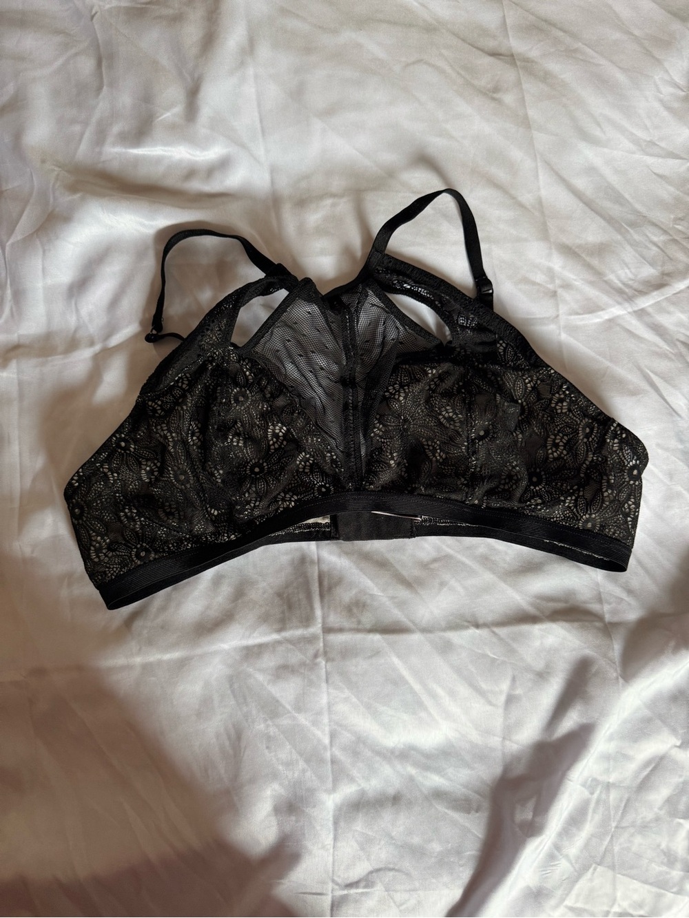 Victoria's Secret Black Lace Bralette with Sheer Mesh